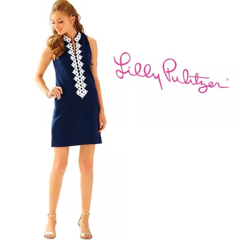 Lilly Pulitzer Blue Mini Dress with White Detailing